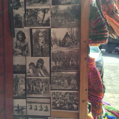 Here depicted on postcards is the sad story of culture loss as many tribes of Patagonian indigenous peoples disappeared mainly as a consequence of European invasions and continue to suffer from conflicts that arise from land theft. Photo: Alica Ohnesorge